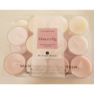 Western Brook  Scented Tealight Candles | Tobacco Fig Scent | Set of 23